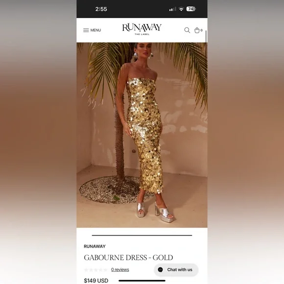 Runaway Gold Sequin Strapless Dress - Picture 1 of 2